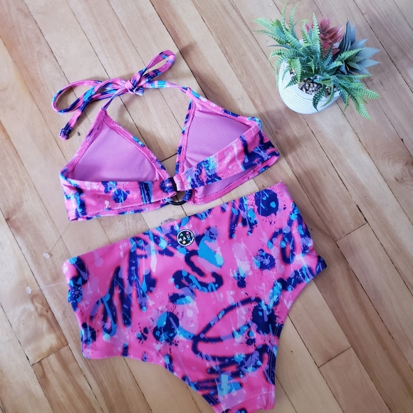 MAUI & Sons NWOT 2pc Halter Swim Suit High Rise Bottom - S - Picture 12 of 12